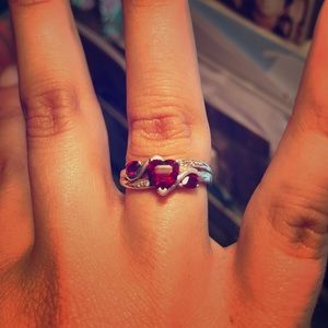 Sterling sliver ruby ring